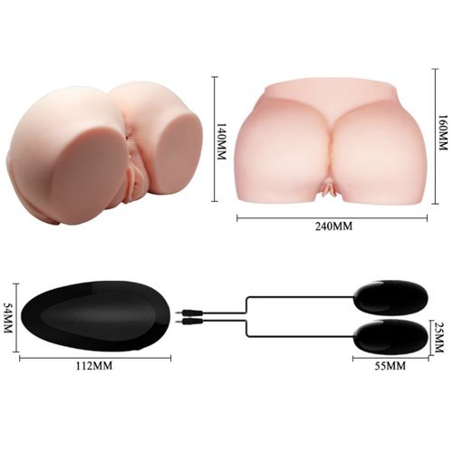 CRAZY BULL Vagina y ano realísticos con vibración medidas